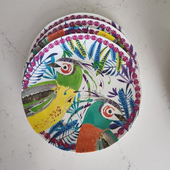 Anthropologie Aperta Melamine Serving Bowl & Plate Set - Picture 3 of 4